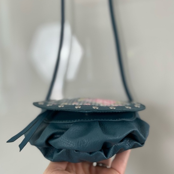 CANDIES Vegan Leather Pink Purple Rose Sequins Studded Mini Crossbody Purse Bag - Picture 9 of 14